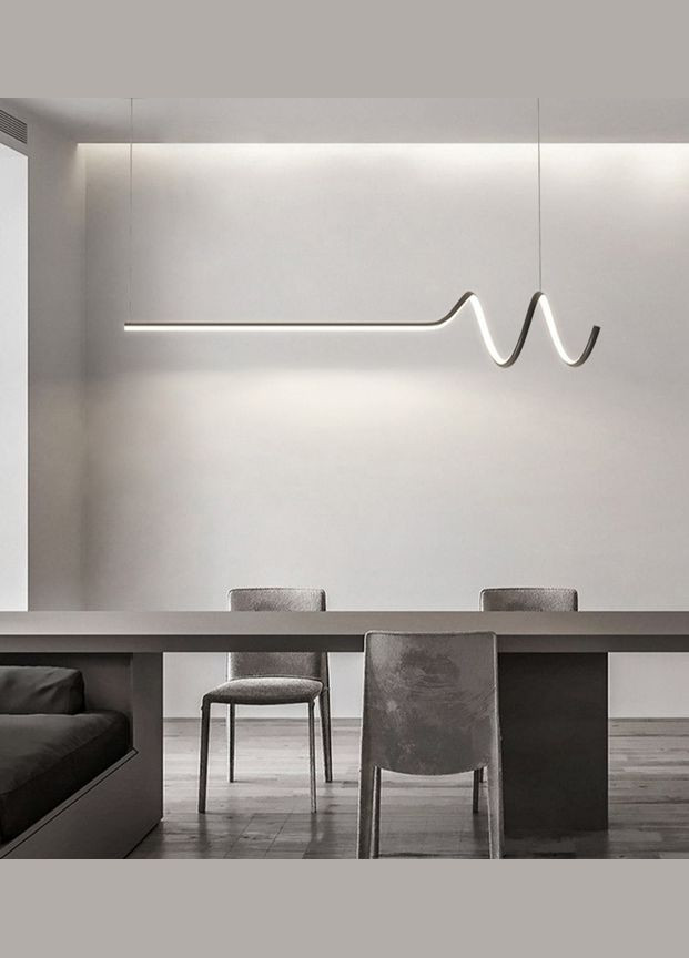 Люстра светодиодная подвесная LED светильник для квартиры на потолок лэд 27253 Черный 30-140х20х120 см. Sunnysky (364759179)