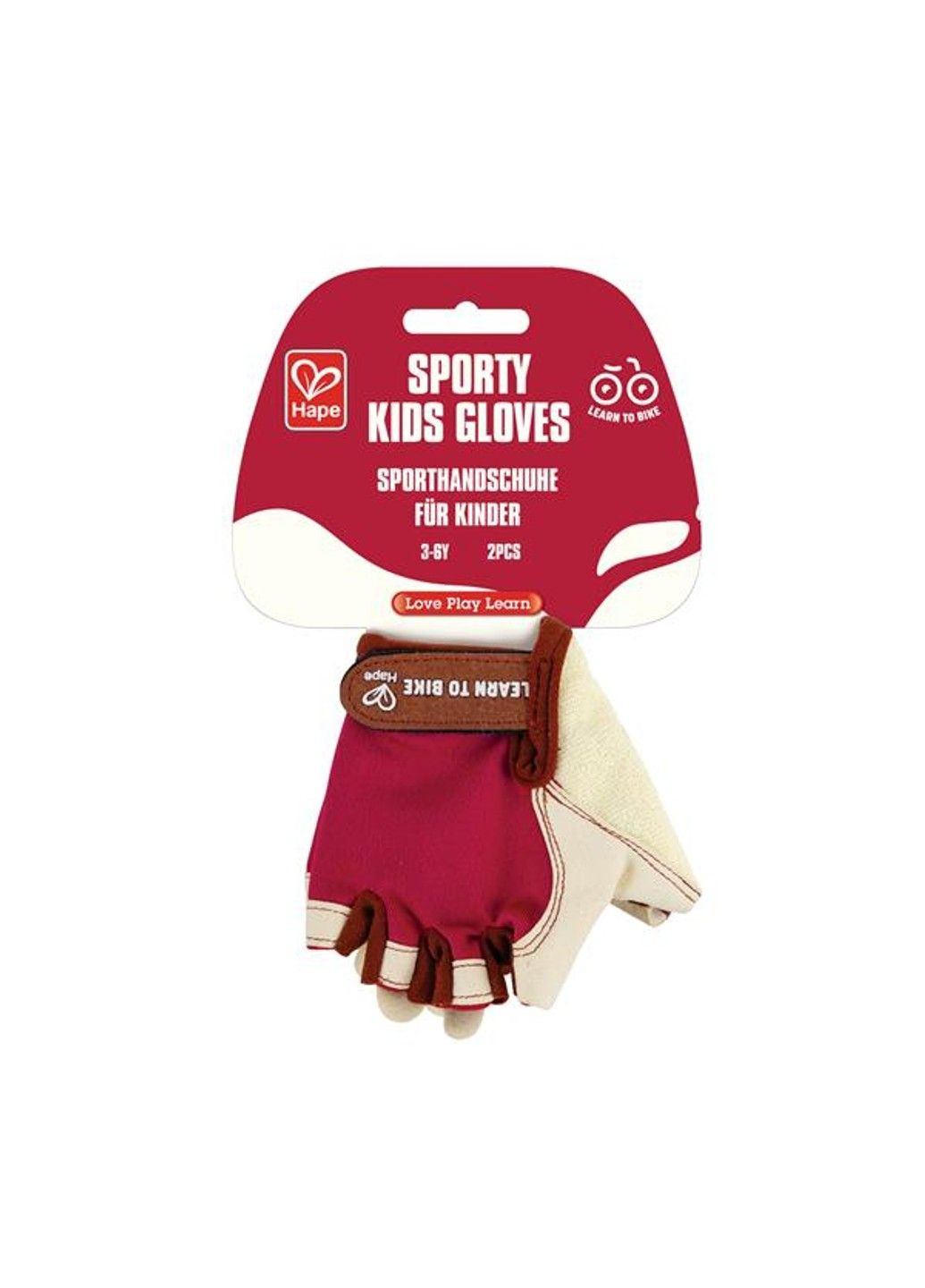 Детские спортивные перчатки красный (E1095) Hape (331174106)