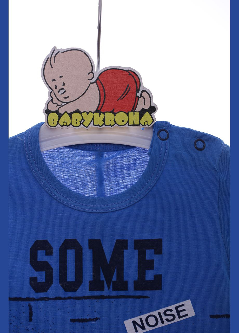 Синій літній шорти з футболкою для хлопчика трикотажні "літо" сині 74 см (44848) Beboo