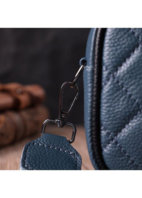 Сумка кросс-боди через плечо женская из натуральной кожи маленькая Синий 37785 Vintage (355245252)