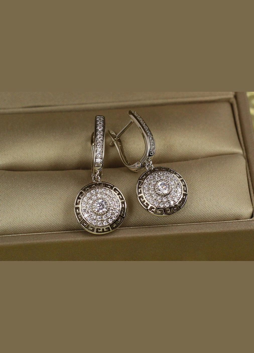 Серьги Версаче круглые 3 см серебристые Xuping Jewelry (316434082)