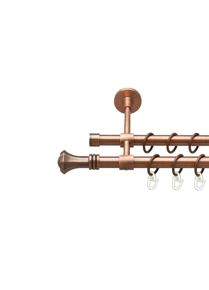 Карниз Кастелла металевий дворядний закритий гладка труба Мідь 16\16 мм 160 см (00-00019847) ORVIT (300690952)