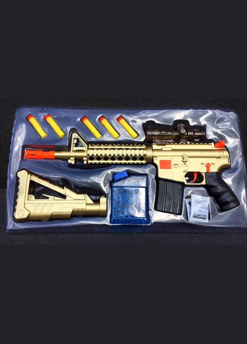 Автомат водяні кулі, липучки окуляри, світло,в кор., m16 7031 No Brand (301648799)