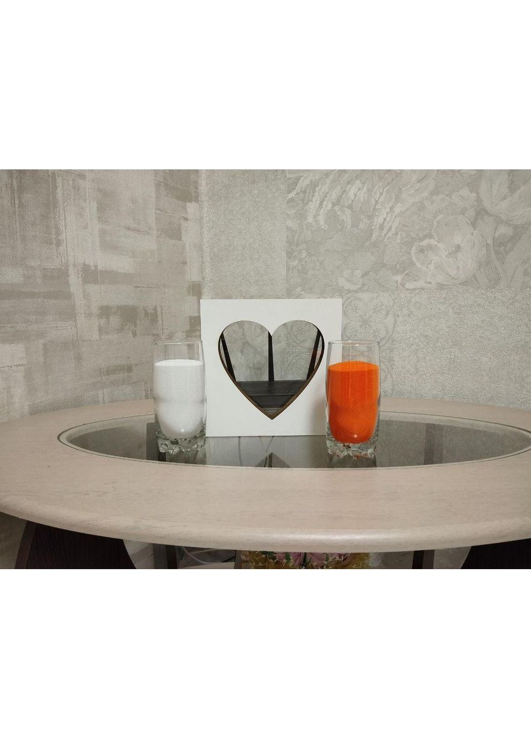 Рамка та кольоровий пісок (на вибір 2 кольори) для весільної пісочної церемонії. No Brand (367056162)