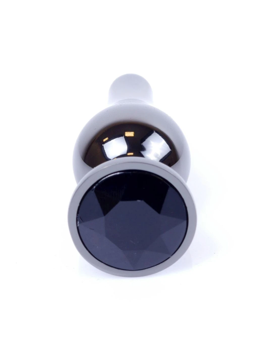 Анальна пробка HeavyFun Long Jewellery Dark Silver Plug, діаметр 3 см, довжина 9,5 см, Black B Series (402315708)