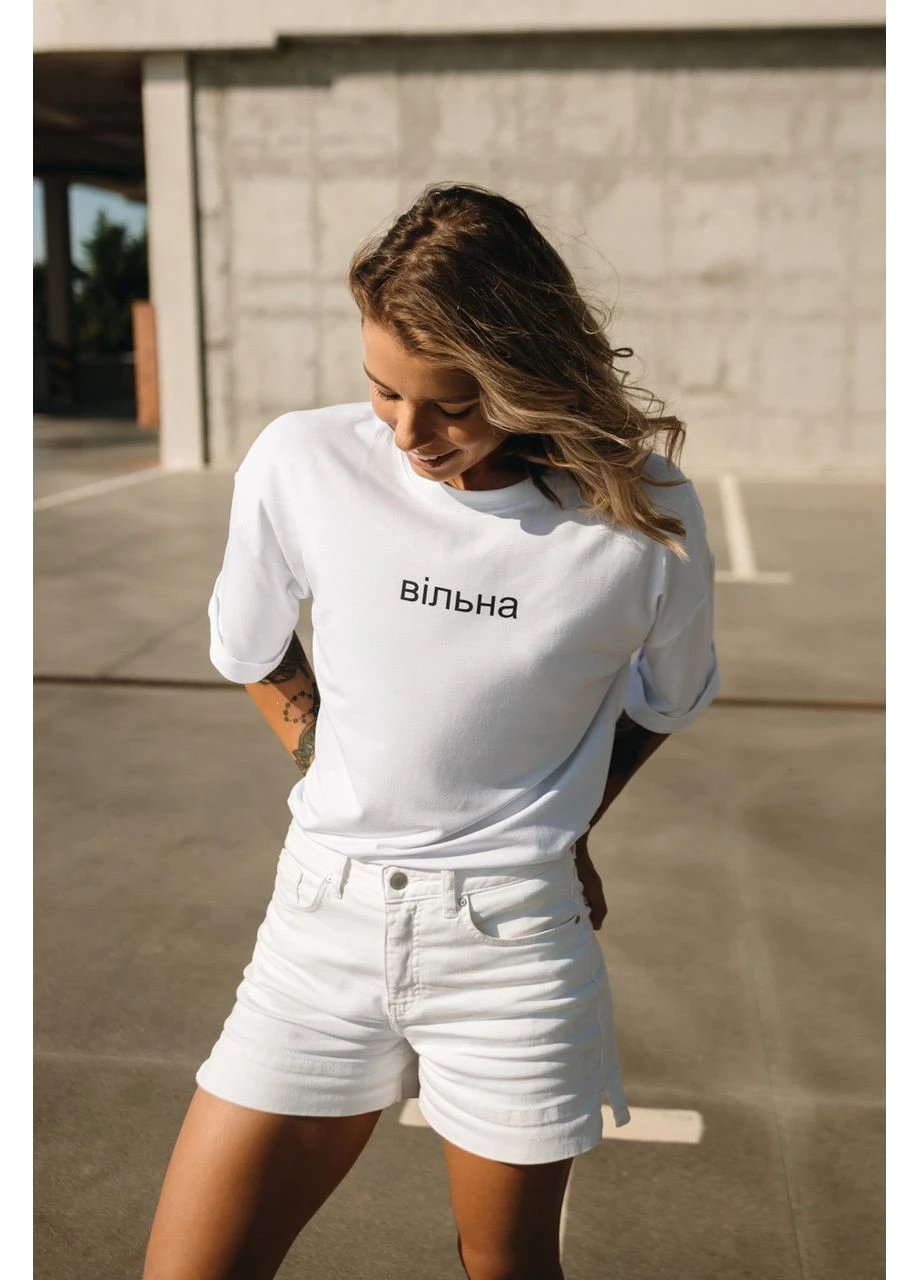 Футболка з надписом Вільна L-XL. Seventeen - (395361439)