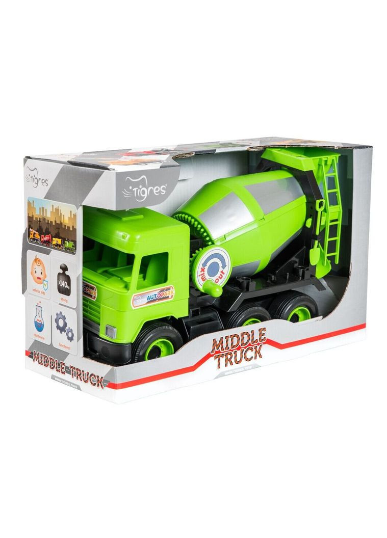 Авто-бетоносмеситель Middle truck 39485 Зеленый shop (4820159394852) Tigres (361639730)