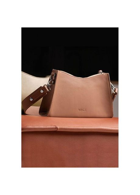 Сумка крос-боді через плече для телефону та документів жіноча з натуральної шкіри маленька Коричневий 37361 The Wings (353689881)