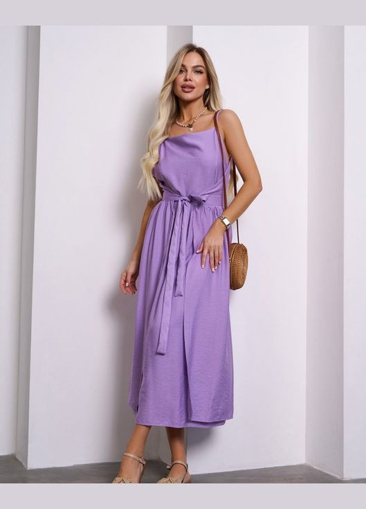 Сиреневое повседневный платья на запах ISSA PLUS однотонное