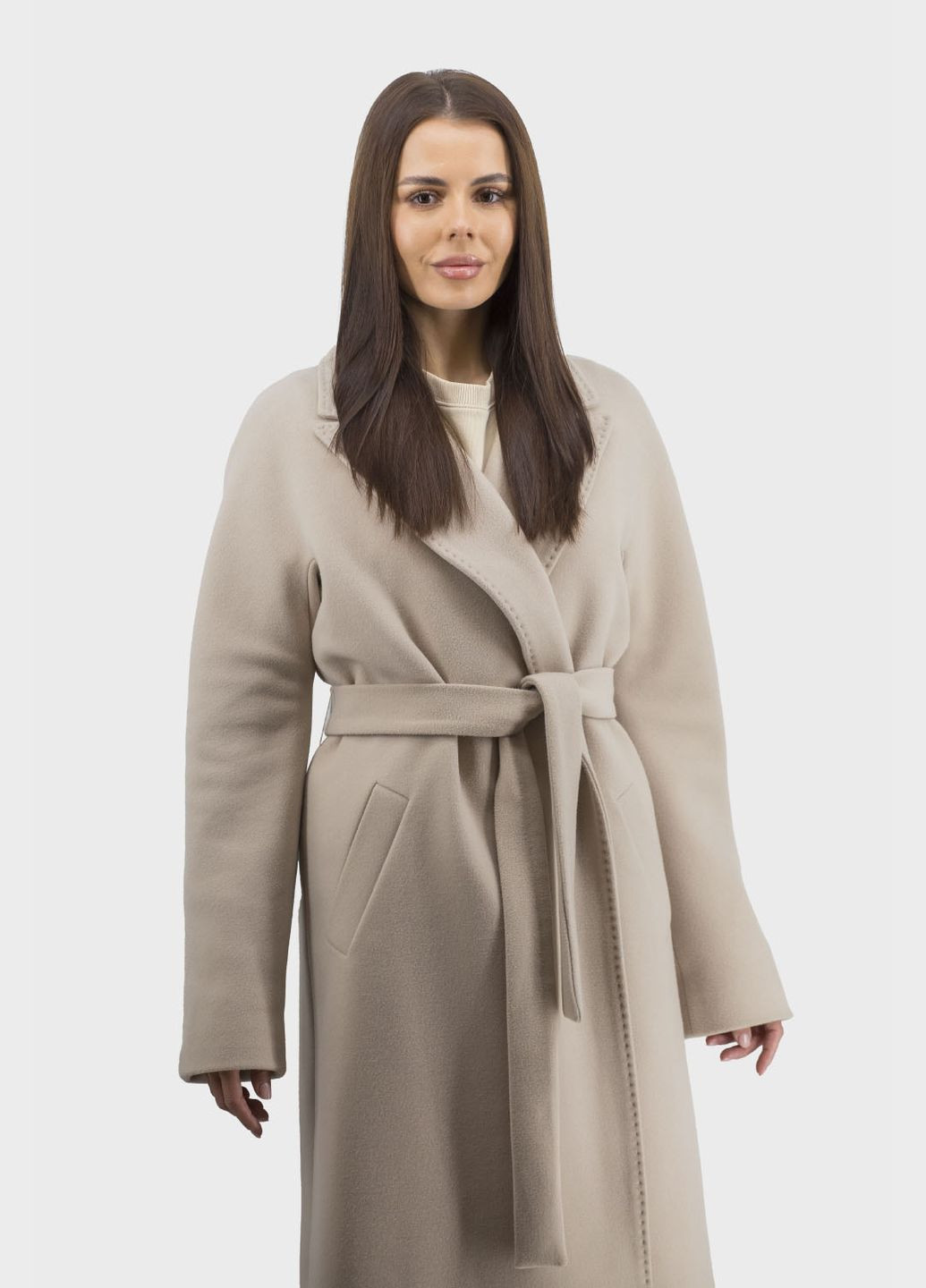 Молочное демисезонное Женское пальто Kent (кемел, ), 35718 No Brand