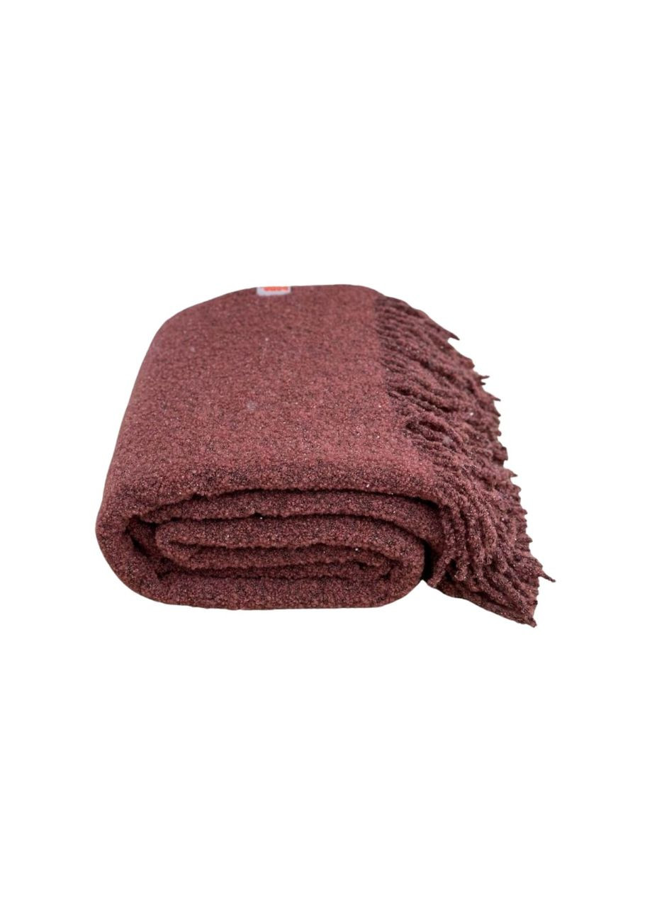 Плед на односпальную кровать 140х200 шерстяной букле коричневый 22074303 Lanavitta (316504768)