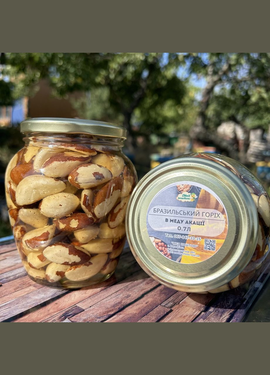 Бразильский орех у меда акации 720 мл (850 грамм) МЕД ПОШТОЮ (322148802)