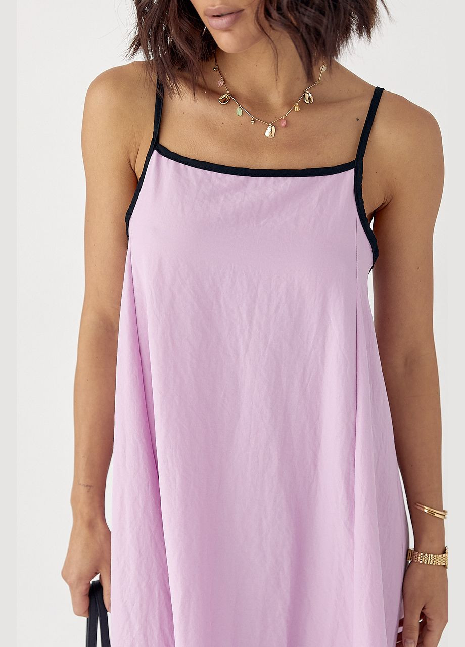 Жіночий однотонний сарафан, що розкльошує - лавандовий колір Lurex (340917661)