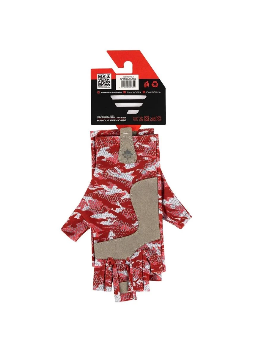 Перчатки Solar Fishing Gloves 5 Cut S/M Red Favorite (388574163)