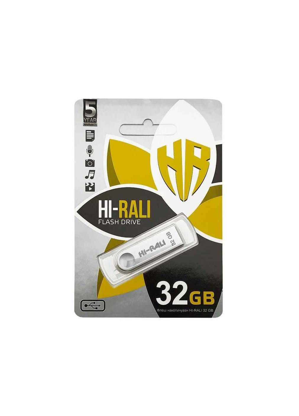 Флешка USB 32GB 2.0 Shuttle Series срібна ТМ Hi-Rali (303675941)