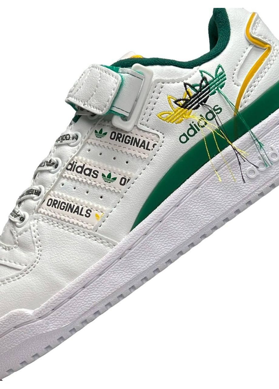 Серые демисезонные кроссовки мужские adidas forum 84 low white green адидас форум 84 No Brand