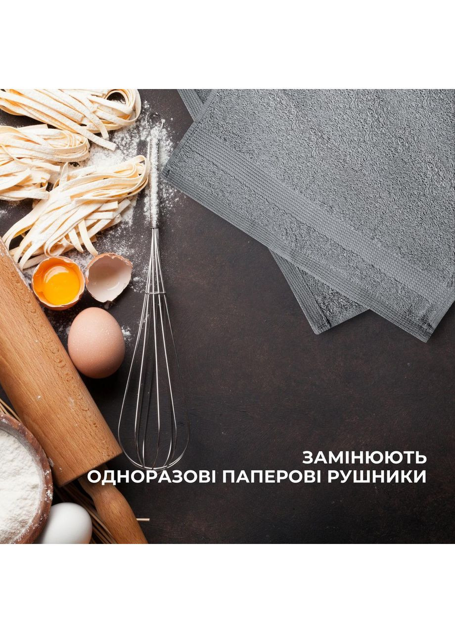 Набор 6 шт салфеток махровых хлопок 30x30 (550 гр/м2) IDEIA серый