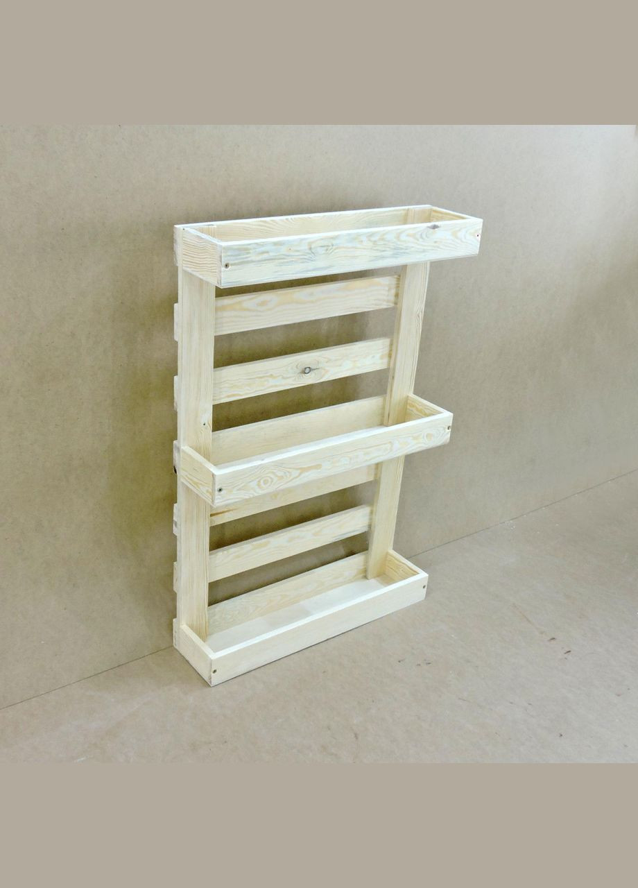 Полиця настінна для квітів з дерева Табоан бланже (ЦВС-005801) No Brand (328224902)