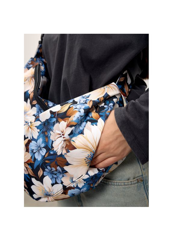 Жіноча сумка HOBO Bag-glove принт "Blue Flowers" Sambag (369009867)