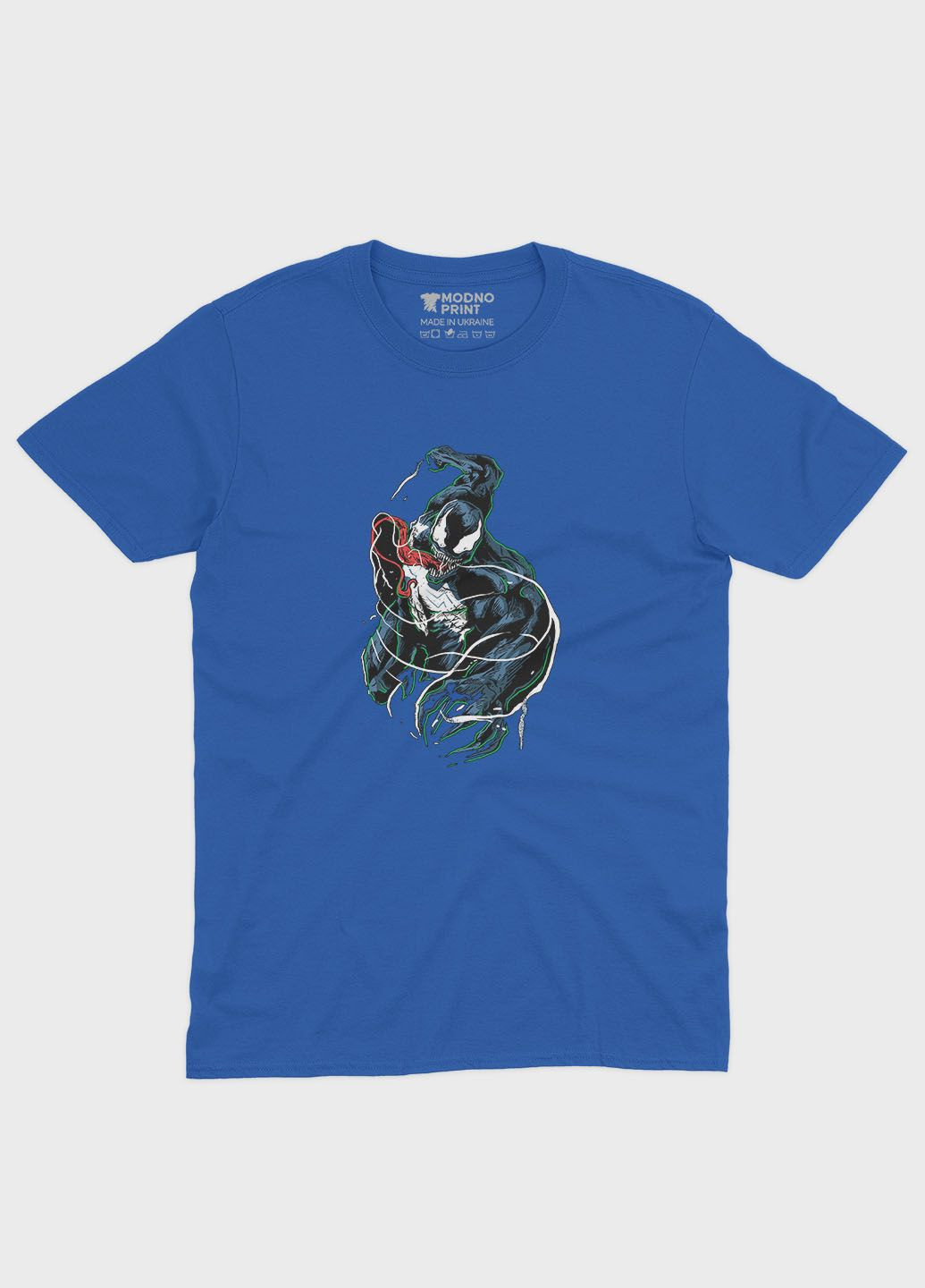 Синяя демисезонная футболка для мальчика с принтом супервора - веном (ts001-1-brr-006-013-005-b) Modno