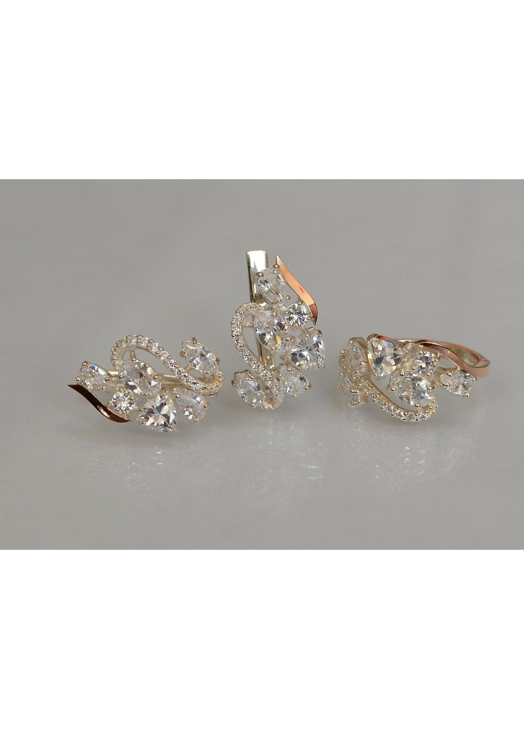 Срібний набір з золотими пластинами Silver Style (367112232)