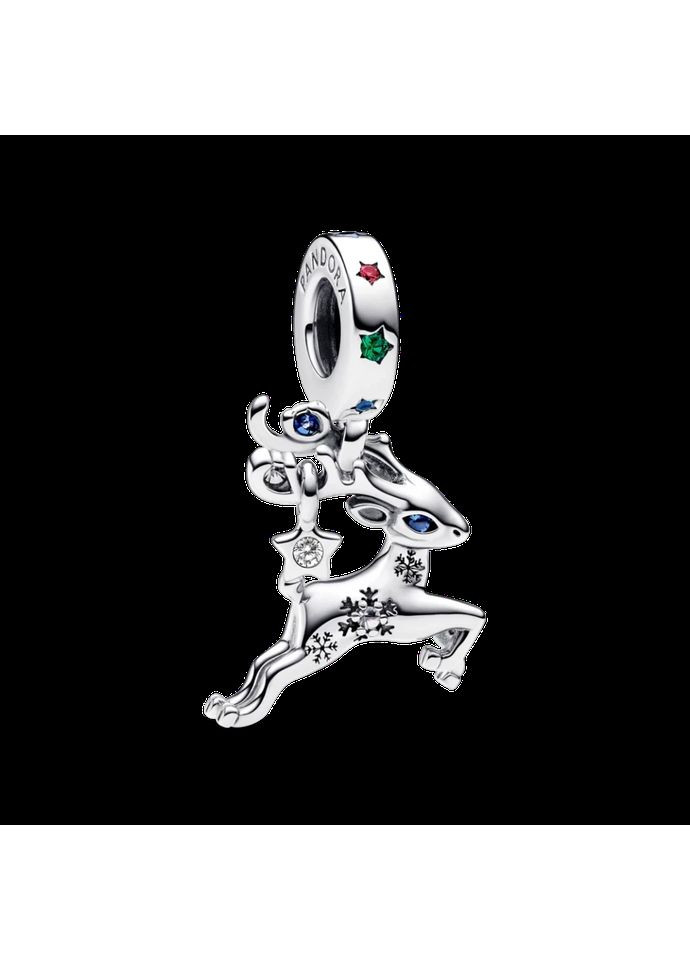 Срібний шарм Пандора "Чарівний новорічний олень" 792826C01 Kabluchka (355346268)