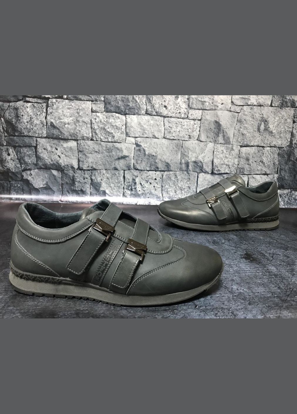 Сірі всесезон чоловічі натуральні кросівки, тм Bistfor