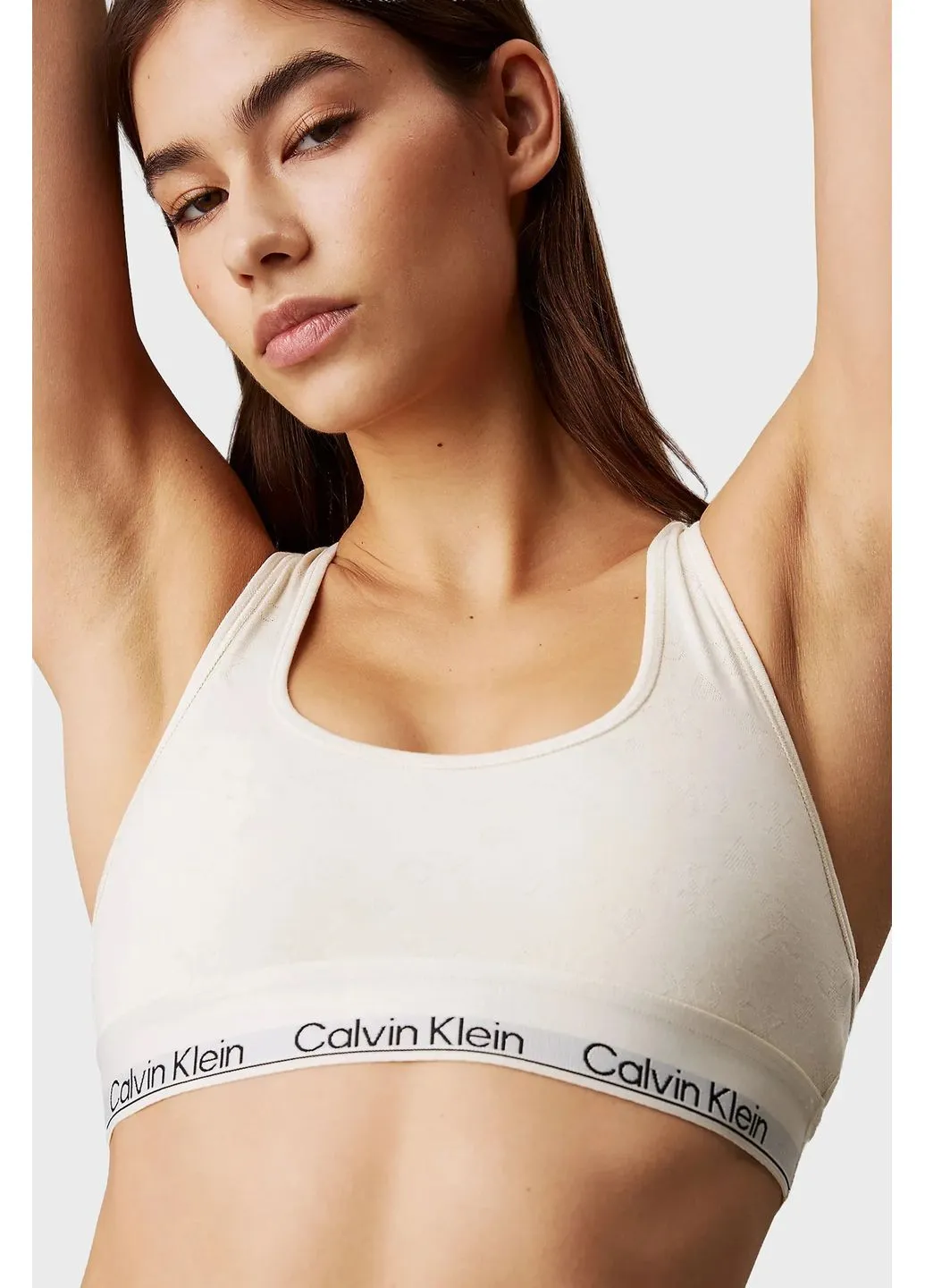 Белый топ бюстгальтер Calvin Klein без косточек модал