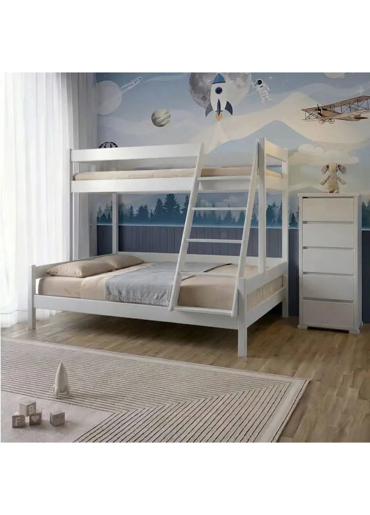 Двоярусне дитяче ліжко Атланта Білий (RAL9003) 140-90х190 см (MBG-15388) Mebigrand (401113608)