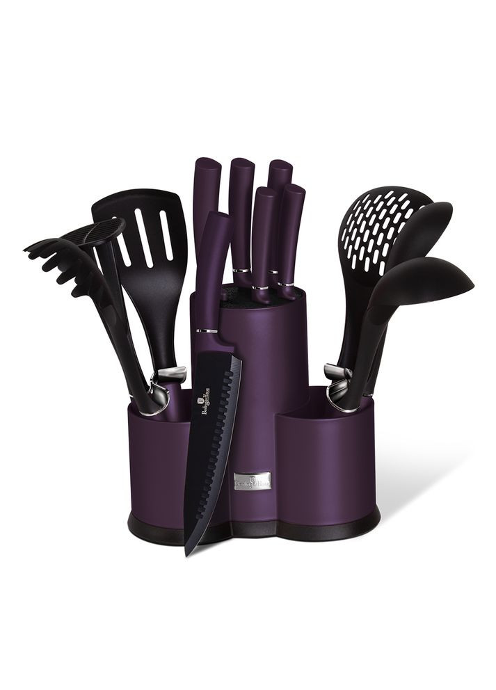 Кухонний набір із підставкою 12 предметів Purple Eclipse Collection (BH-6258) Berlinger Haus (315143932)