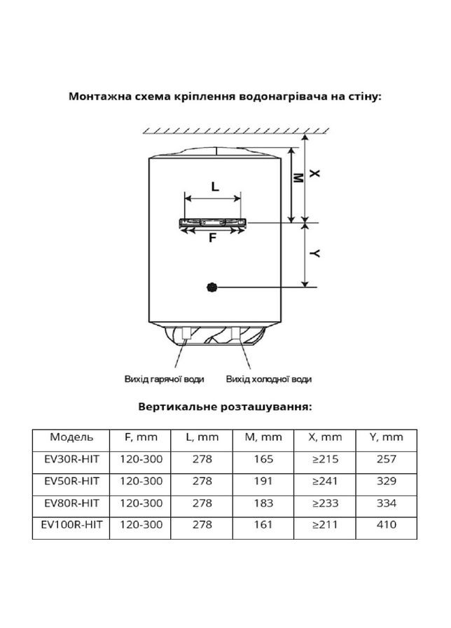 Водонагрівач (бойлер) електричний накопичувальний EV50R-HIT WILLER (315143891)