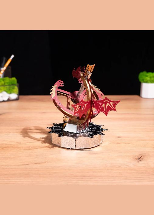 Настільний годинник конструктор із драконом Sun Chaser Dragon Stand Clock Metal-Time MT025 Metal Time (278652254)