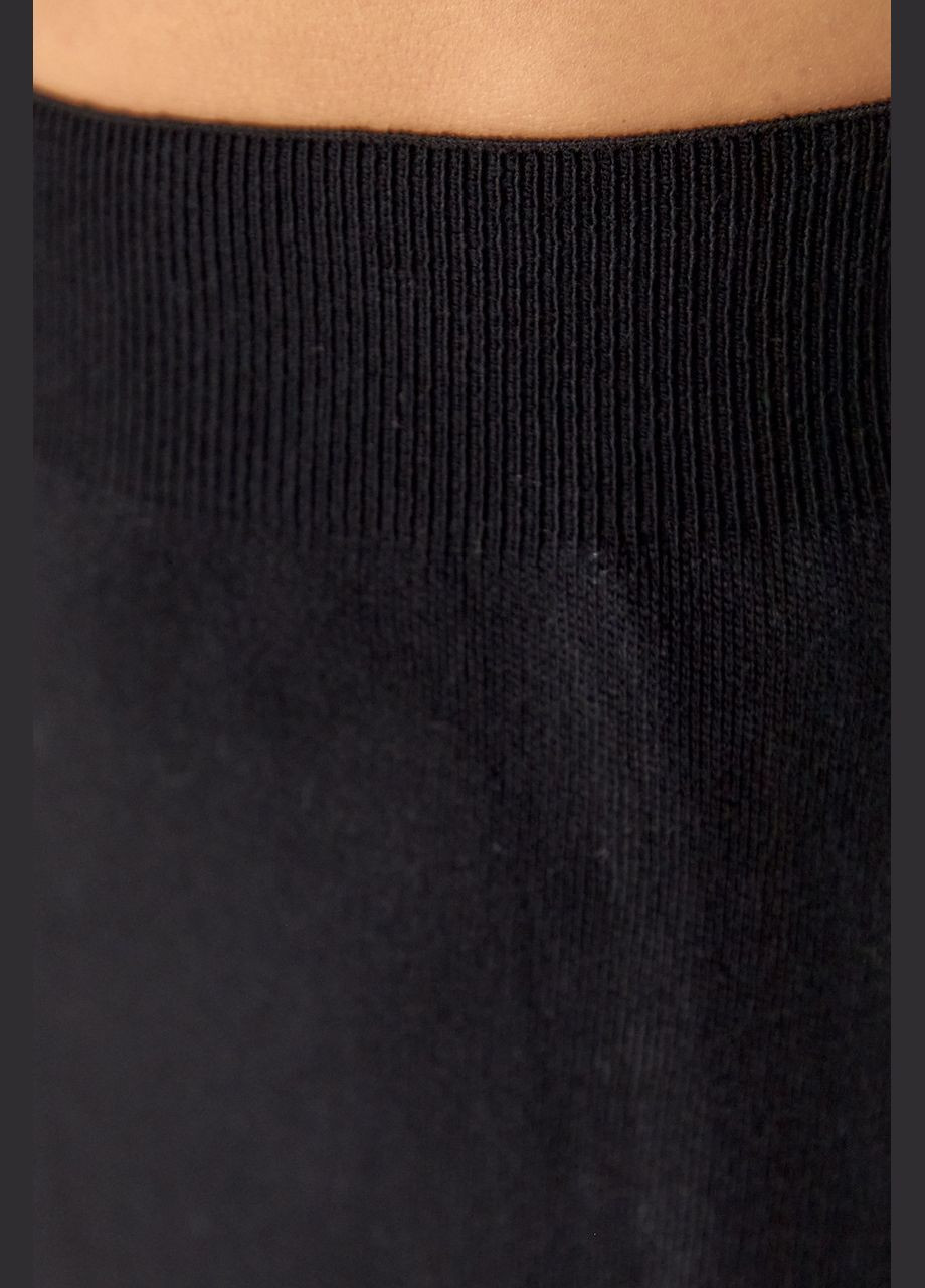 Черная теплая вязаная юбка миди Lurex