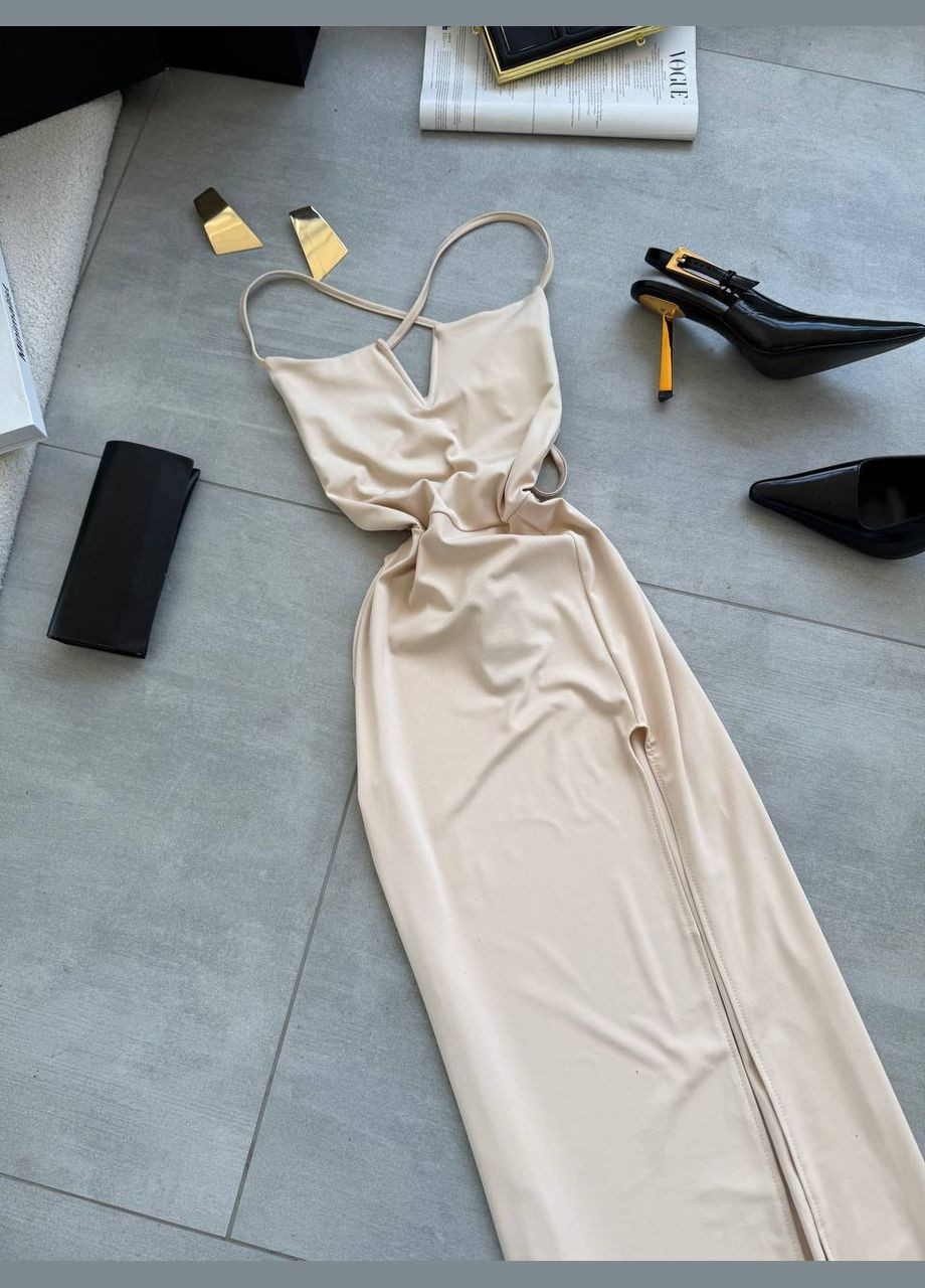 Бежева повсякденний сукня DK/DL Мода без кордонів однотонна