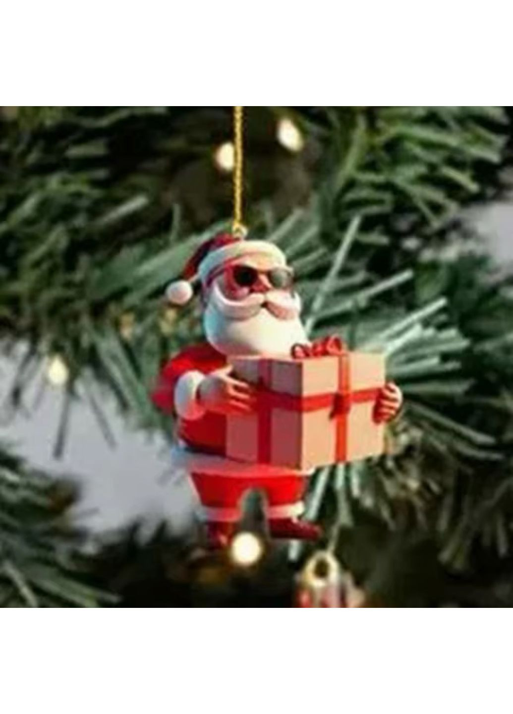 Подвеска игрушка на елку 2D из акрила Дед Мороз (Санта Клаус) или подвеска в машину, подвеска на ключи No Brand (314813417)