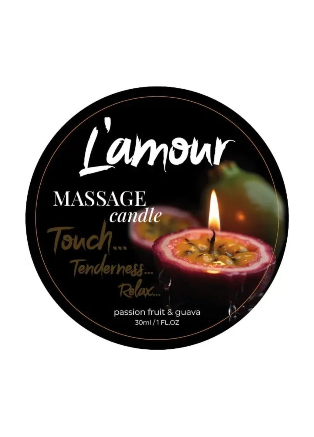 Массажная свеча с ароматом гуавы и маракуйи Passionfruit & Guava, 30 мл. L'amour (331145945)