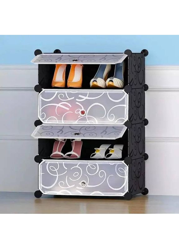 Складна шафа для взуття тумба органайзер пластиковий MP A1-4 на 4 секції модульна переносна No Brand (360531919)