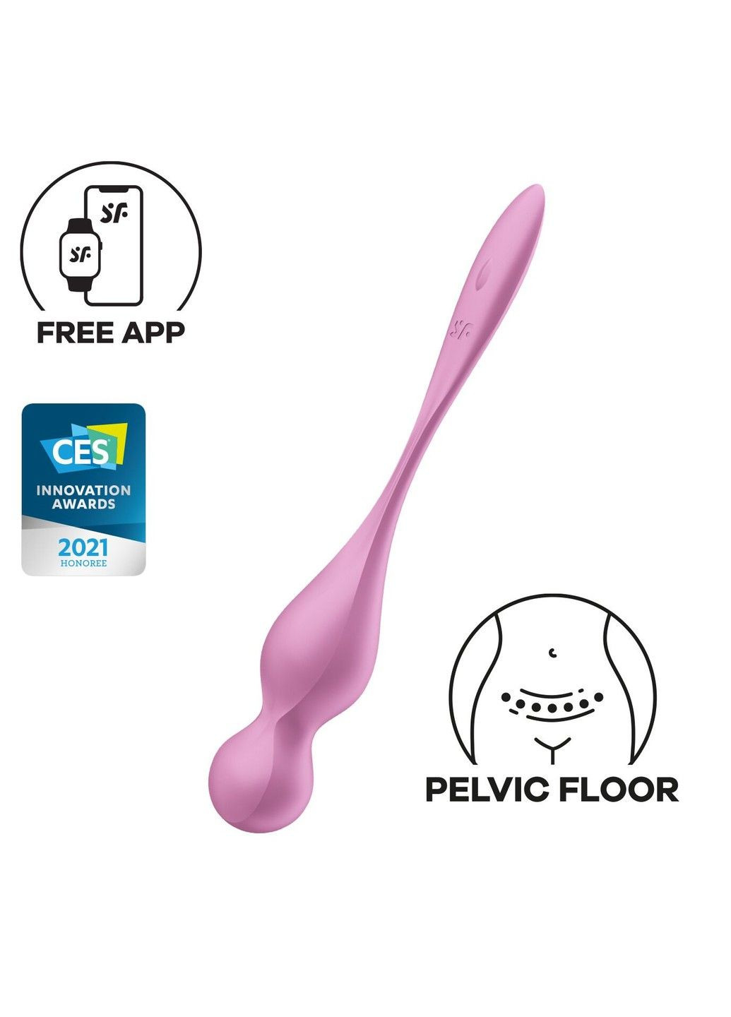Вагінальні смарт кульки з вібрацією Love Birds 1 Connect App Pink 78 г тренажер для м'язів Кегеля Satisfyer (322740427)