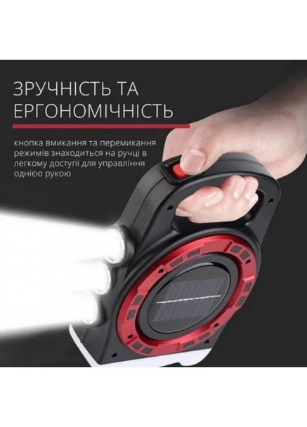 Ручной кемпинговый фонарь - лампа на солнечной батарее с функцией Power Bank Po Fanu (379012787)