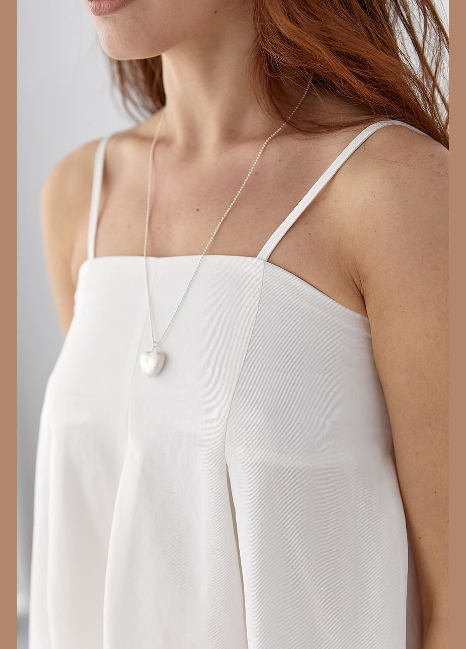 Літній костюм із брюками та топом на бретелях - молочний колір Lurex (335077395)