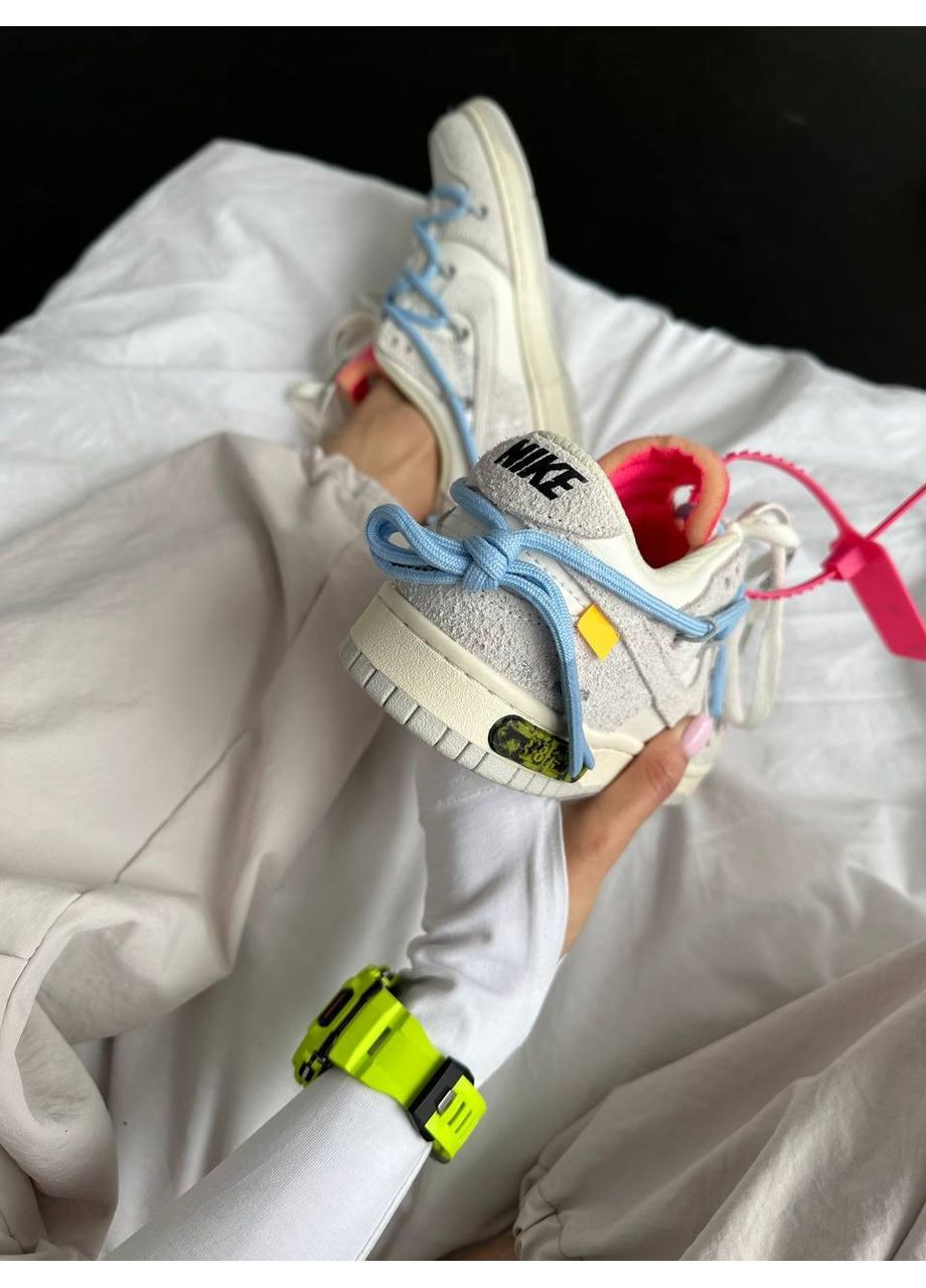 Бежевые демисезонные кроссовки мужские nike sb dunk x off white | lot 38:50 найк сб данк No Brand