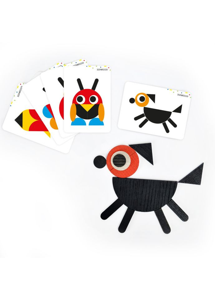 Деревянная игра "Фигурная мозаика" 900071, 30 элементов Igroteco (364128167)