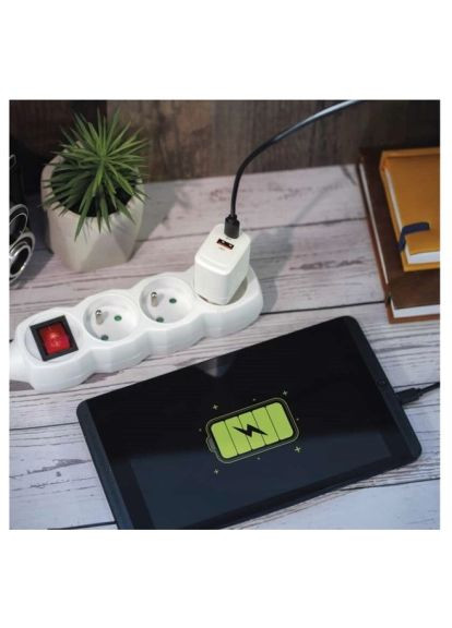 Зарядное устройство V02G20 1xUSB-A+1xUSB-C PD20W GaN (V02G20) Emos V02G20 1xUSB-A + 1xUSB-C PD20W GaN (369879092)