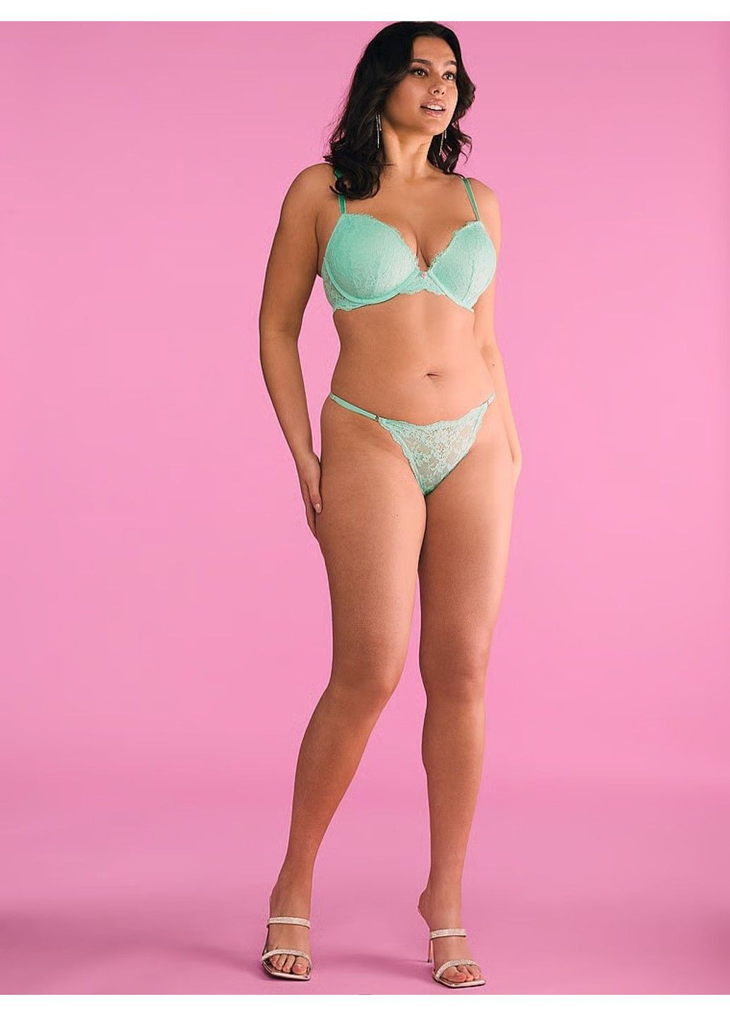 Трусики стринги Dream Angels Lace Adjustable V-String Panty Victoria's Secret (332796374)