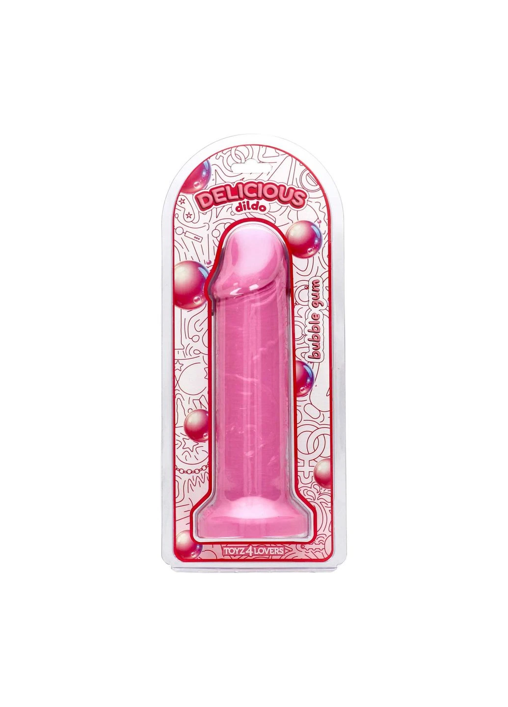 Фалоимитатор с ароматом жвачки Delicious Dildo Bubble Gum, 25 см Toyz 4 Lovers (402301501)
