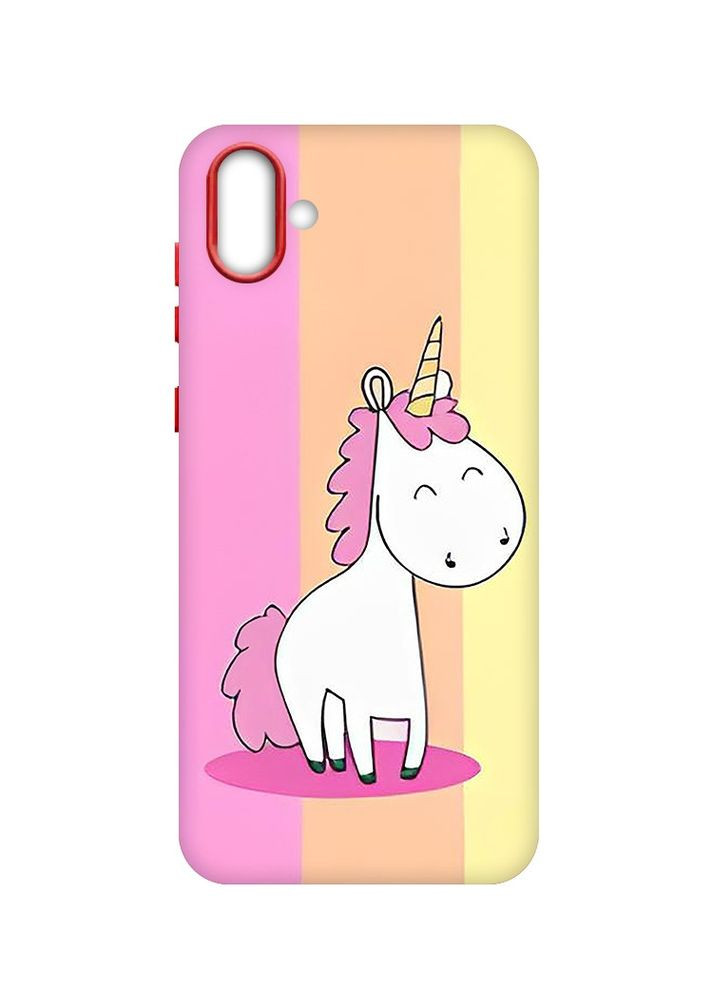 Матовый чехол с красными боками на Samsung Galaxy A04:: Единорог (принт 104) Creative (360670508)