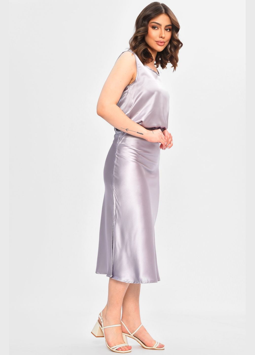 Костюм женский однотонный светло-сиреневого цвета Let's Shop (333799108)