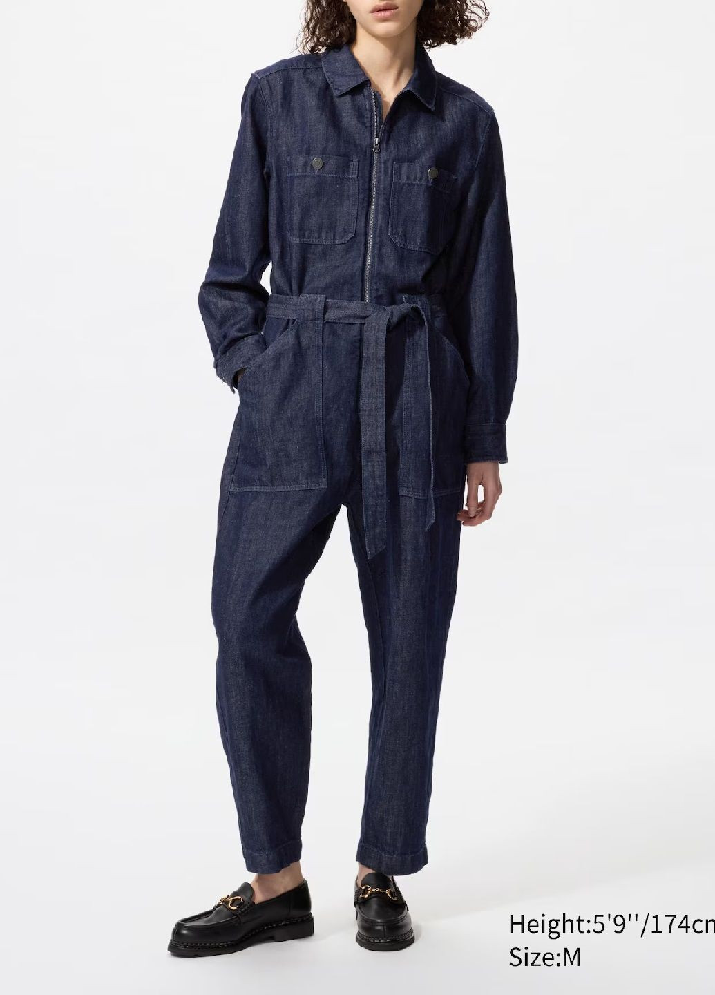 Комбинезон Uniqlo однотонный тёмно-синий