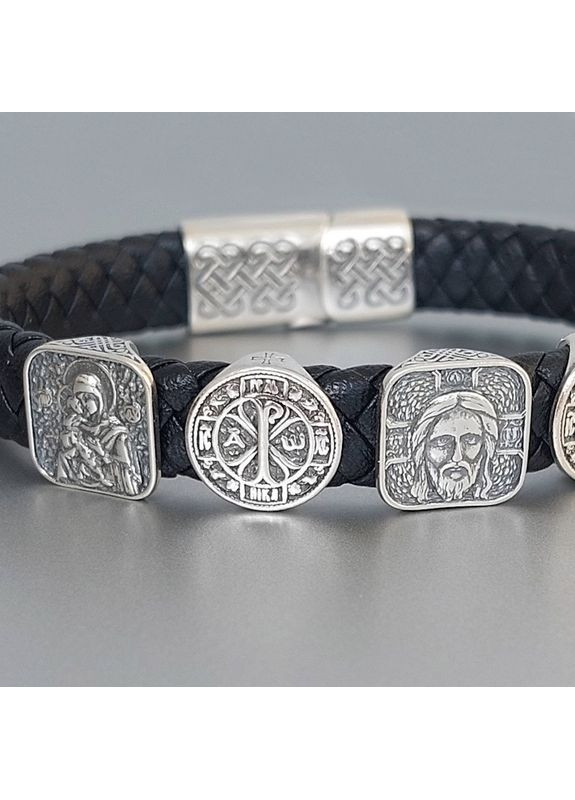 Браслет с иконами и Христограммой православный, 23 см No Brand (360964472)