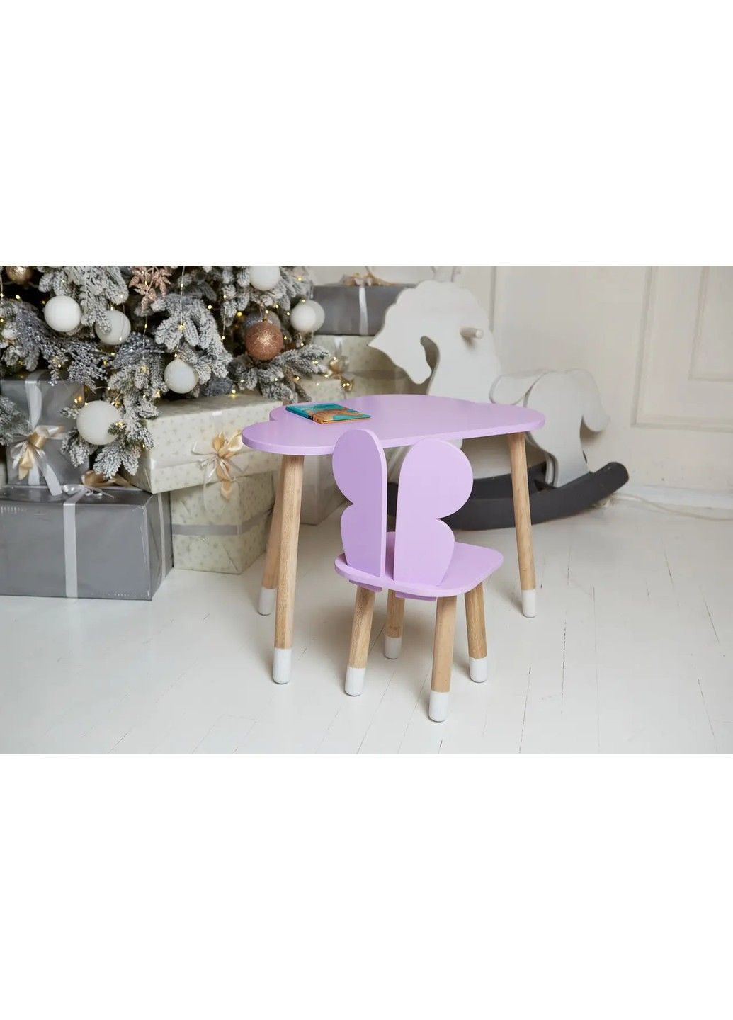 Дитячий столик Хмарка для навчання та ігор (Фіолетовий) та стільчик Метелик (Фіолетовий) No Brand (331639875)